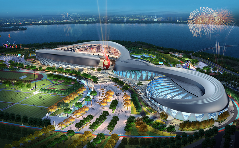 滁州市奥体中心项目钢结构首吊如期顺利开展